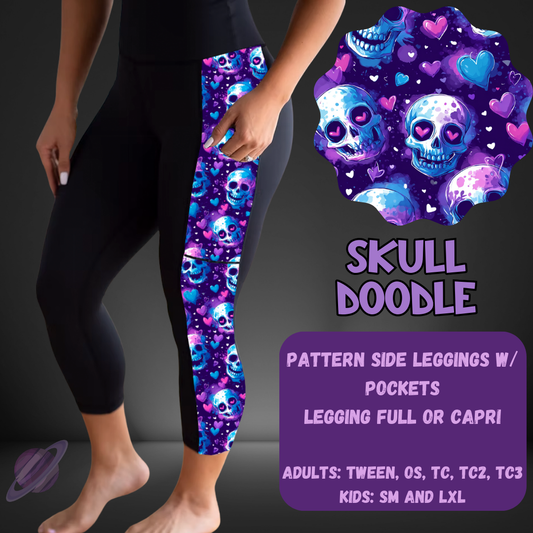 SKULL DOODLE -PATTERN PANEL OUTFIT RUN-SOFT CLOSE 7/10 HARD CLOSE 7/12