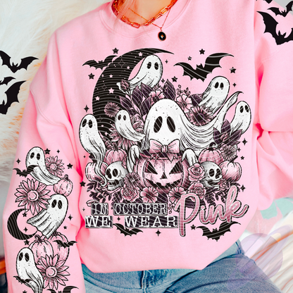 SPOOKY BC- CREW SWEATSHIRT W/ SLEEVE PRINT