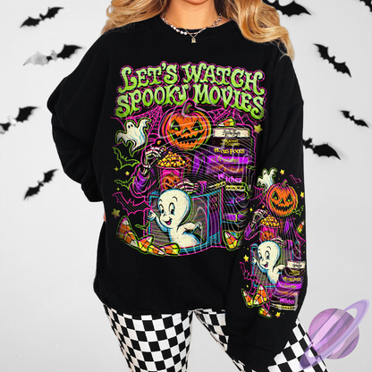 BATCH 115-SPOOKY MOVIES-SWEATSHIRT W/ SLEEVE PRINT