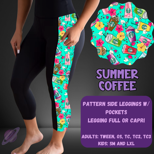 SUMMER COFFEE-PATTERN PANEL OUTFIT RUN-SOFT CLOSE 7/10 HARD CLOSE 7/12