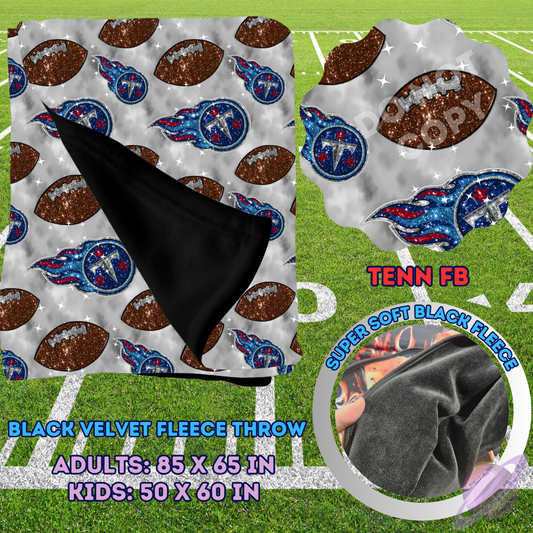 TENN FB-SEQUIN THROW BLANKET RUN-SOFT CLOSE 8/9-HARD CLOSE 8/11