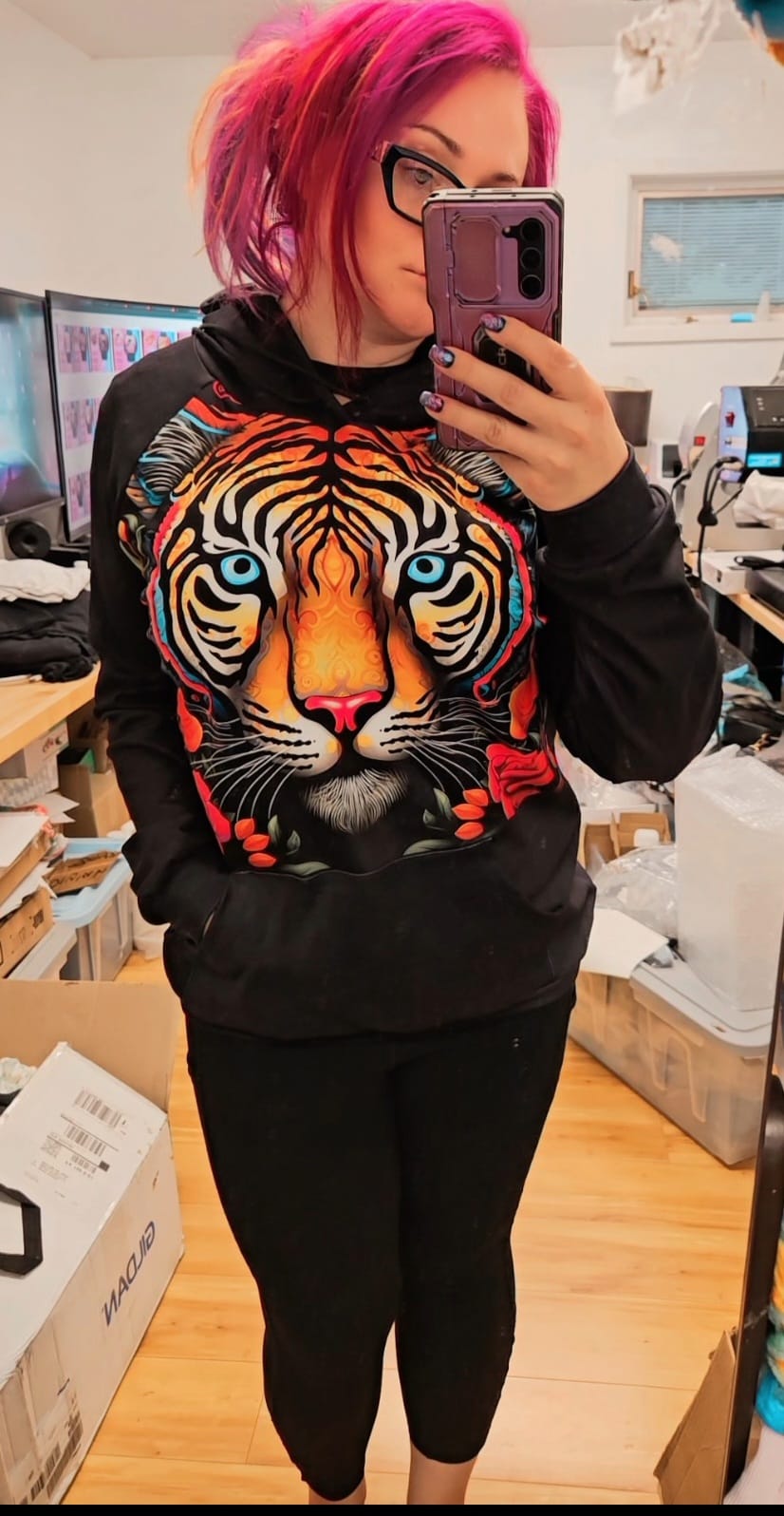 GALAXY INK-PATTERN BLOCK HOODIE-PREORDER CLOSING 10/9