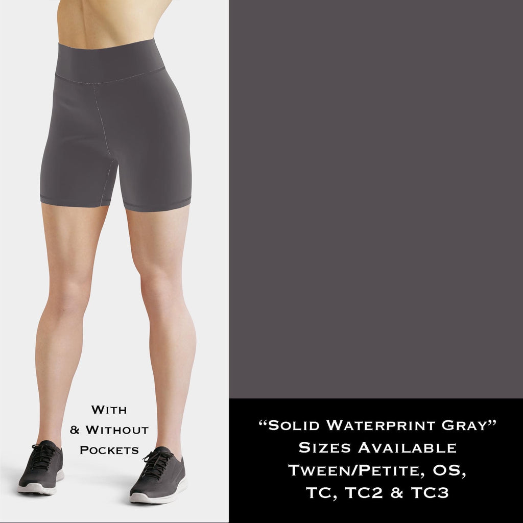 Gray Yoga Shorts with pockets