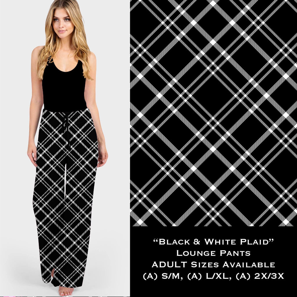 Black & White Plaid  Pants @BG