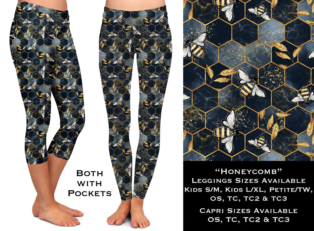 Honeycomb - Full & Capri Leggings w/Pockets