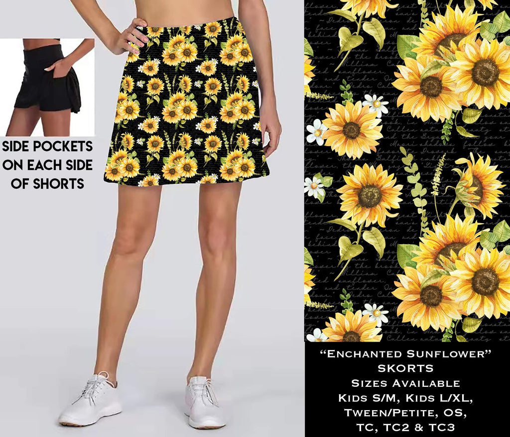 Enchanted Sunflower Skort with Pockets
