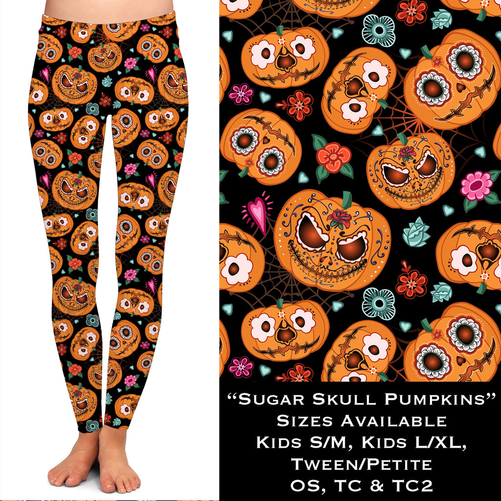 Pumpkin Sugar Skull Leggings