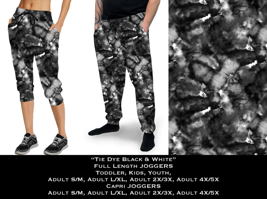 Tie Dye Black & White - Full & Capri Joggers